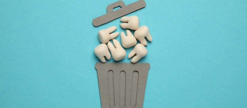 Wisdom tooth extraction in trash